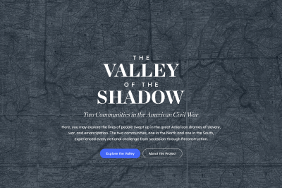Screenshot of the Valley of the Shadow website